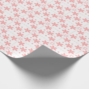 Papel De Regalo Romántico Vintage Floral Cuadros Rosa Flores