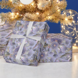 Papel De Regalo Romántico Wattle y Eucalipto Malva