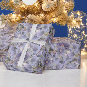 Papel De Regalo Romántico Wattle y Eucalipto Malva