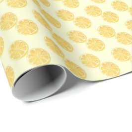 Papel De Regalo Ronda de limón amarillo suave patrón acuarela