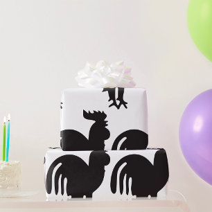Papel De Regalo Rooster Silhouette