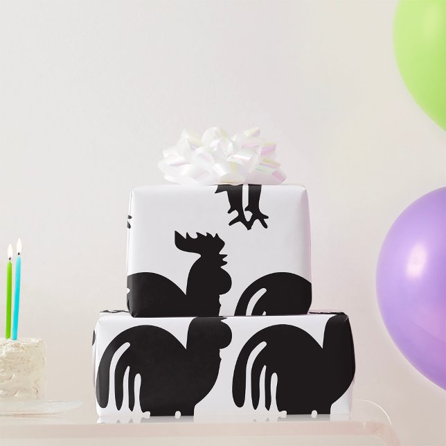 Papel De Regalo Rooster Silhouette (Subido por el creador)