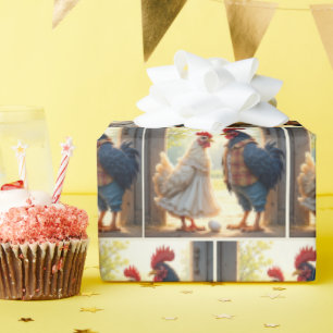 Papel De Regalo Rooster y Hen Humor