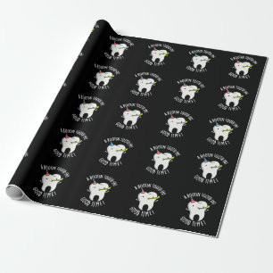 Papel De Regalo Rootin Toothin Good Time Dental Tooth Pun Dark BG