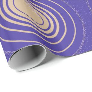 Papel De Regalo Ropa, Anillos, Círculos Concéntricos, Oro, Púrpura