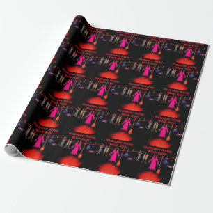 Papel De Regalo Ropa de bruja caprichosa en tendedero Arte gráfico