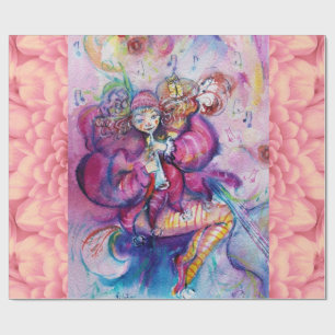 PAPEL DE REGALO ROPA DE COLOR ROSA MUSICAL CON OWL