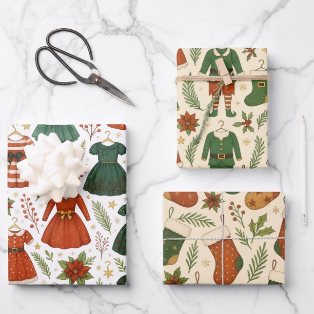 Papel de Regalo Ropa de Navidad (Anverso)