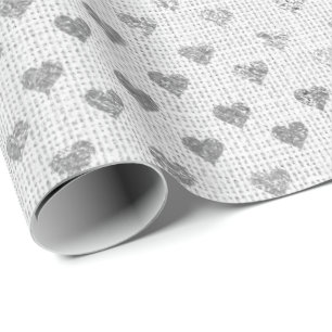 Papel De Regalo Ropa de Novias Blancas Brillantes Gris Pastel