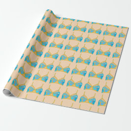 Papel De Regalo Ropa interior del arte pop en azul y oro