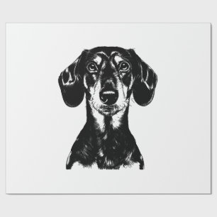 Papel De Regalo Ropa minimalista con retrato de Dachshund