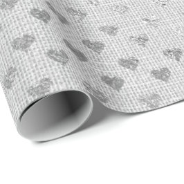 Papel De Regalo Ropa Monocromática De Gris Plateado Confetti