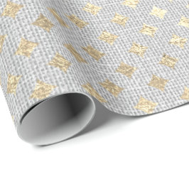 Papel De Regalo Ropa VIP Gris grisácea Diamond Cut Foxier Gold
