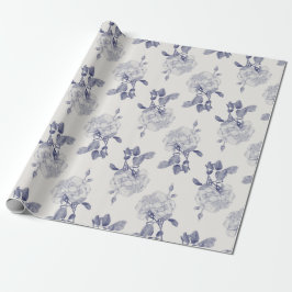 Papel De Regalo Rosa acuático de la Marina y el Taupe