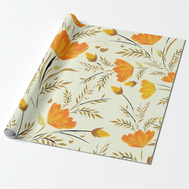 Papel De Regalo Rosa amarilla (Desenrollado)