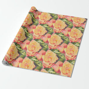 Papel De Regalo Rosa Amarilla