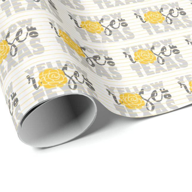 Papel De Regalo Rosa amarillo gris de Texas (Esquina del rollo)