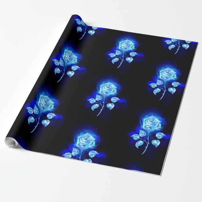 Papel De Regalo Rosa azul en llamas (Desenrollado)