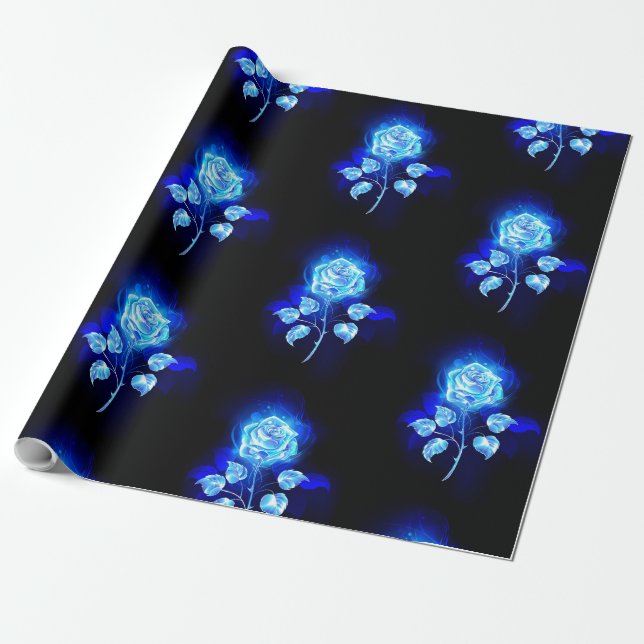 Papel De Regalo Rosa azul en llamas (Desenrollado)