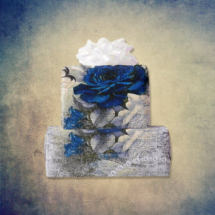 Papel De Regalo Rosa azul oscuro victoriano Ephemera