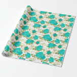 Papel De Regalo Rosa azul verde azulado Floral<br><div class="desc">Añade un toque de elegancia a tus regalos con este hermoso papel de envoltura verde azulado con motivos de rosa azul. Con rosas vibrantes y delicadas hojas verdes, este diseño floral aporta sofisticación y encanto a cualquier ocasión, desde cumpleaños hasta bodas. Perfecto para los amantes de los patrones botánicos, este...</div>