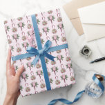 Papel De Regalo Rosa Ball Ball de color rosa Boutonniere Ball<br><div class="desc">Ilustracion original de un hoyo de botón de un boda rosa rosa rosa rosa bonito, rodeado por un delicado aliento de bebé, y un ramo de flores, impreso en un fondo rosado. Ideal para una ducha nupcial, una fiesta de compromiso o una boda. Bodas de coordinación disponibles. Este diseño también...</div>