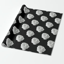 Papel De Regalo rosa-blanca-sobre-fondo-negro
