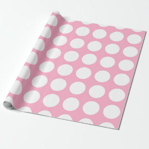 Papel De Regalo Rosa blanco de los lunares