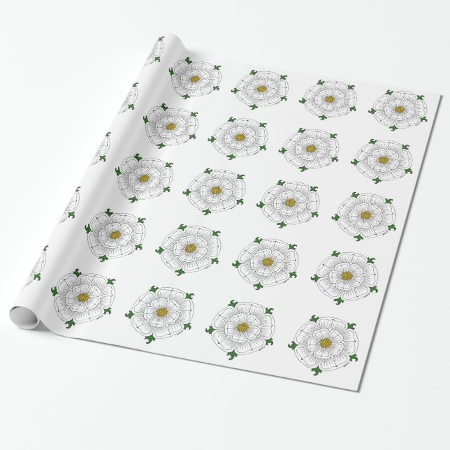 Papel De Regalo Rosa blanco de York (Desenrollado)