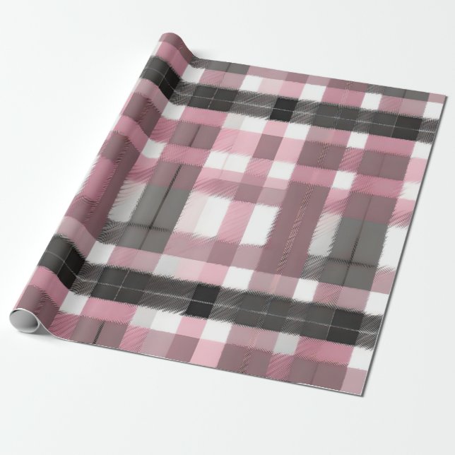 Papel De Regalo rosa bonito, lavanda, gris y tostado marrón (Desenrollado)