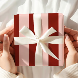 Papel De Regalo Rosa Borgoña a rayas