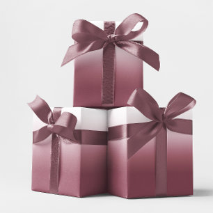Papel De Regalo Rosa Borgoña y Ombre Blanco