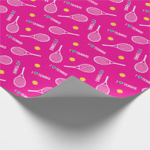 Rosa brillante Me encanta el tenis, Envuelto