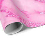 Papel De Regalo Rosa brillante rosa vivo de mármol blanco metálico<br><div class="desc">Glam y Moda Resumen contemporáneo Papel de embalaje puede ser una decoración hermosa para muchos eventos como boda,  aniversario,  cumpleaños,  graduaciones,  nuevo hogar,  empresa,  ducha birdal,  etc</div>