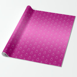 Papel de regalo rosa caliente de anillo de comprom