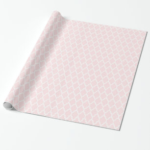 Papel De Regalo Rosa Claro Blanco Patrón de Cuatrefoil Marroquí #4