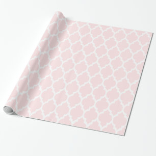 Papel De Regalo Rosa Claro Blanco XL Cuatrefoil Marroquí #4