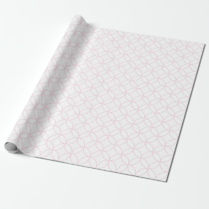 Papel De Regalo Rosa claro en los círculos traslapados blancos