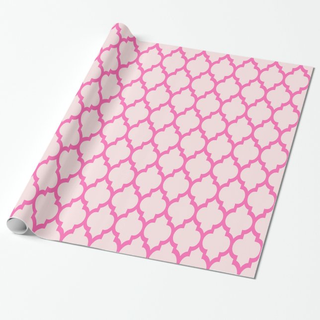 Papel De Regalo Rosa claro, rosa caliente, Marruecos #4 (Desenrollado)