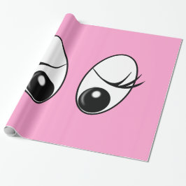 Papel de Regalo Rosa con Ojos Curiosos