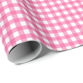 Papel De Regalo Rosa de bóblago| Libro Blanco de Gingham