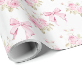Papel De Regalo Rosa de cabaña rosa con coqueta de vaca