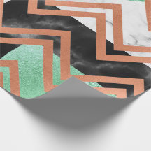 Rosa de cobre Mármol de oro Carrara Chevron Mint n