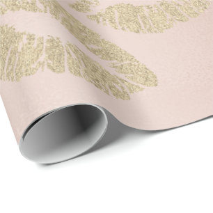 Papel De Regalo Rosa de cristal del oro de Rubor Champán del