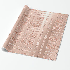 Papel De Regalo Rosa de Geometría Asada de Cobre Rubor Gold