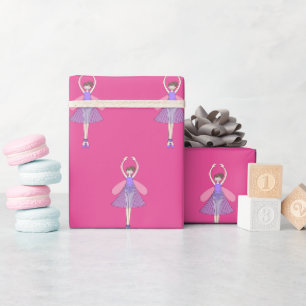 Papel de regalo rosa de hada de ballet illusima