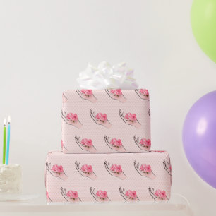 Papel De Regalo Rosa De Mano En El Corazón