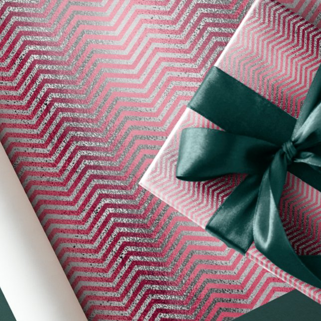 Papel De Regalo rosa de moda oro y plata purpurina metálico (Subido por el creador)