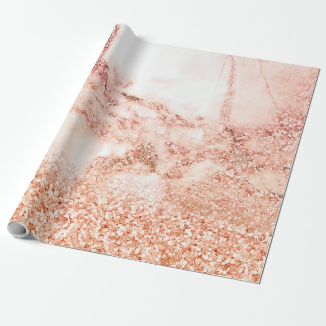 Papel De Regalo rosa de moda purpurina de oro oscuro purpurina ros (Desenrollado)