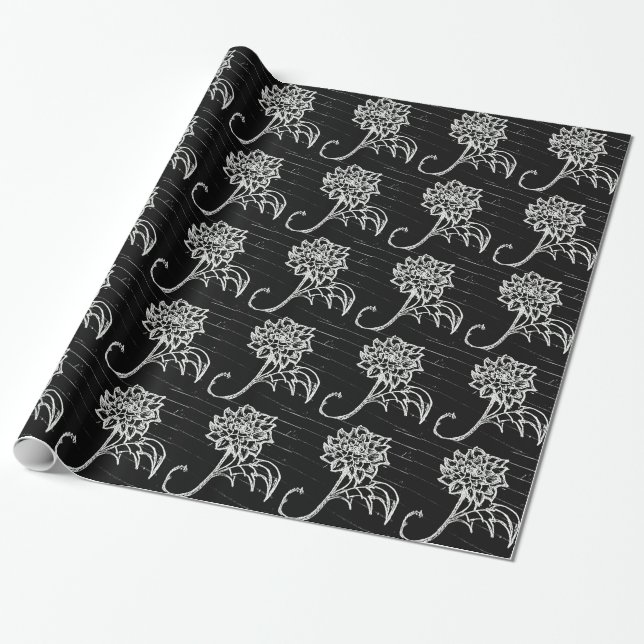 Papel De Regalo Rosa de negro (Desenrollado)